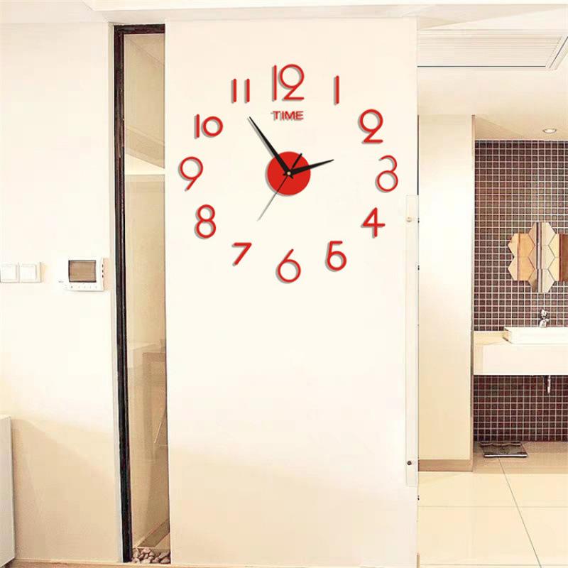 Creative Nordic Simple Acrylic Wall Clock DIY Three-dimensional Silent Digital Clock for Living Room and Bedroom Wall Sticker Clock