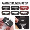 For Car Seat Belt Buckle Plug Leather Car Seat Belt Clip Protective Covers Grand Cherokee Wrangler JK Renegade Gladiator