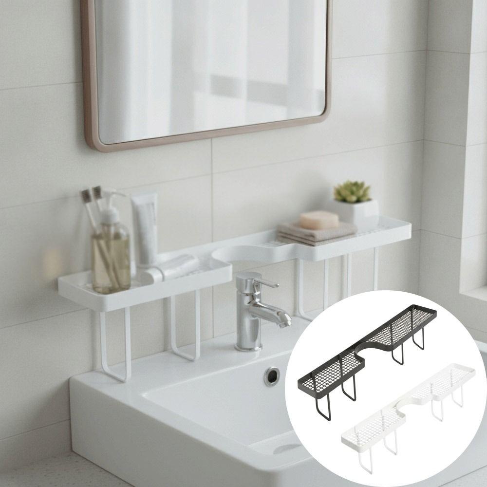 Scaffale portaoggetti da bagno di grande capacità, antiruggine, scolapiatti per lavello, mensola per rubinetto e lavello, lavabo