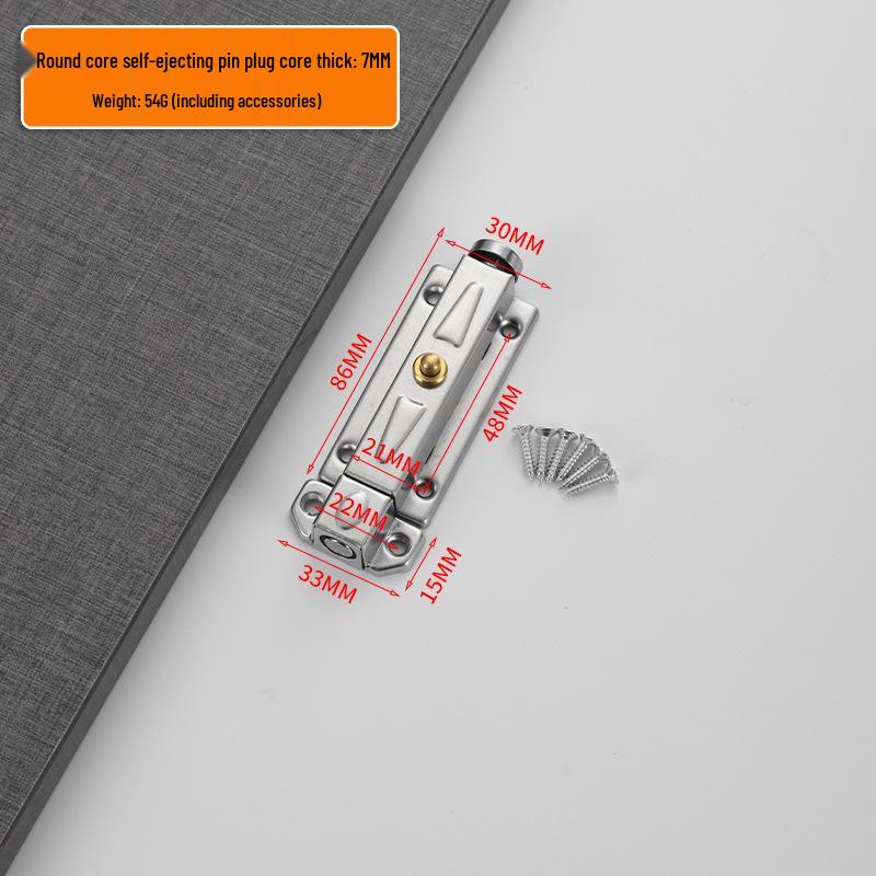 Stainless Steel Automatic Spring Bolt for Small Doors and Windows - Surface Mounted Latch for Wooden and Bathroom Doors