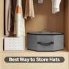 Yousheng Hat Box with Adjustable Shoulder Strap Zipper Closure Large Capacity Men Women Hat Storage Bag Foldable Portable Hat Organizer