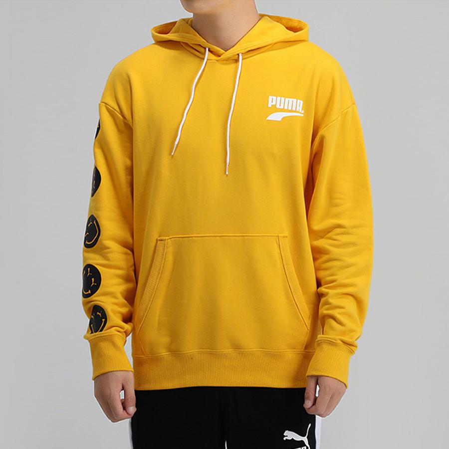 Puma Club Casual Print Hoodie Men Hoodie Yellow 530368-81