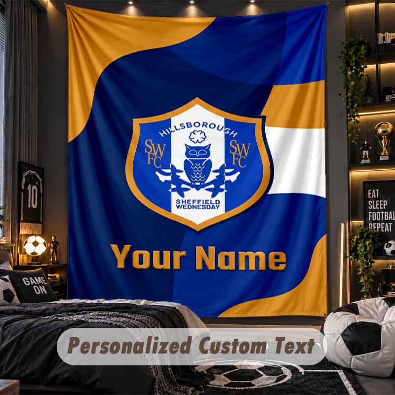 TapestrySheffield Wednesday FC Custom Name Text Personalized Wall Hanging Tapestry Home Wall Decor