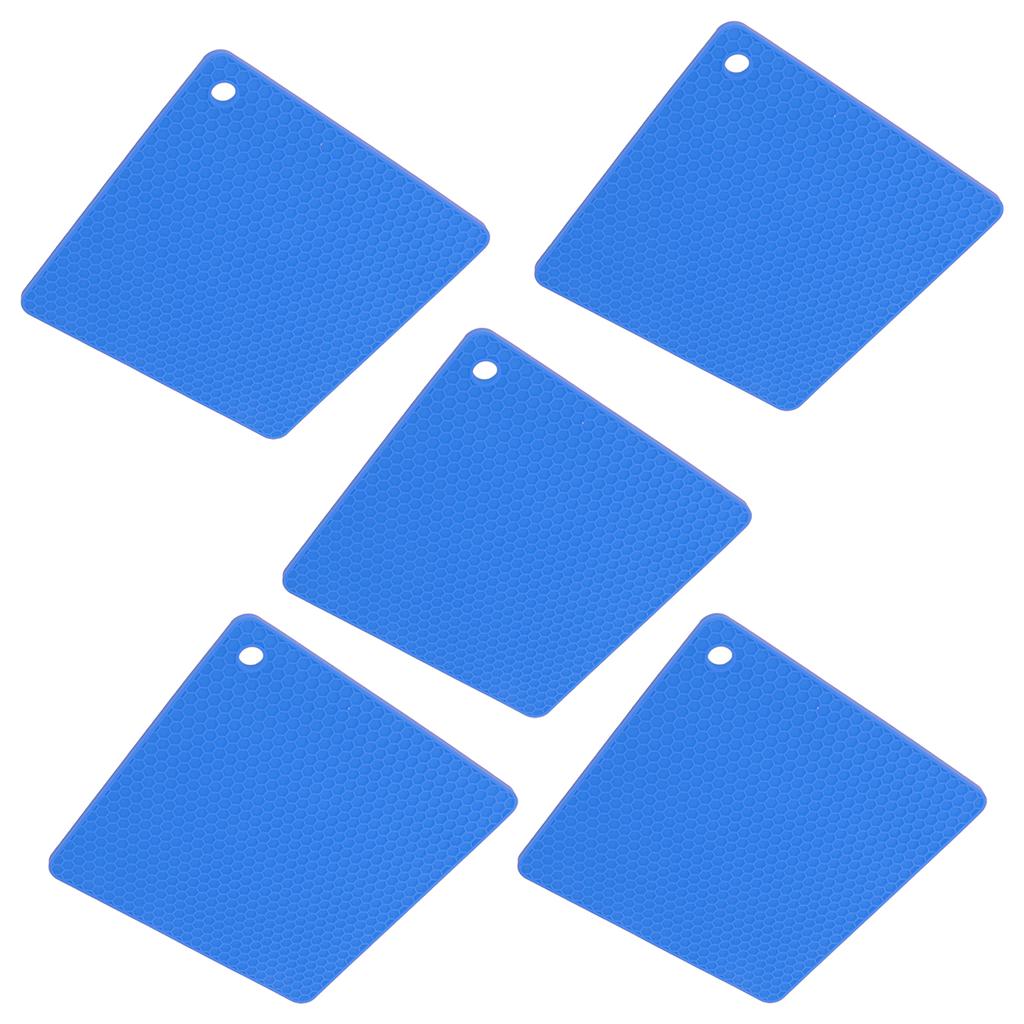 5 Stück Silikon Topflappen Matte Hitzebeständig Rutschfest Quadrat Waben Untersetzer Matte Hitzepads für