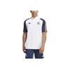Adidas Real Madrid 2023-2024 Season Comfortable Color Block Badge Pullover Short Sleeve Polo Shirt Men Polo Shirts White IB0844