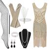 1920s Gatsby-Inspired Sequin Tassel Evening Dress