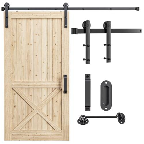 

Signstek Подвесная раздвижная дверная направляющая, Фурнитура для амбарной двери, 6 футов/1,83 м, Межкомнатная дверь, Фурнитура для двери своими руками, Направляющая, Одинарная раздвижная дверь, I-образная, Дерево D