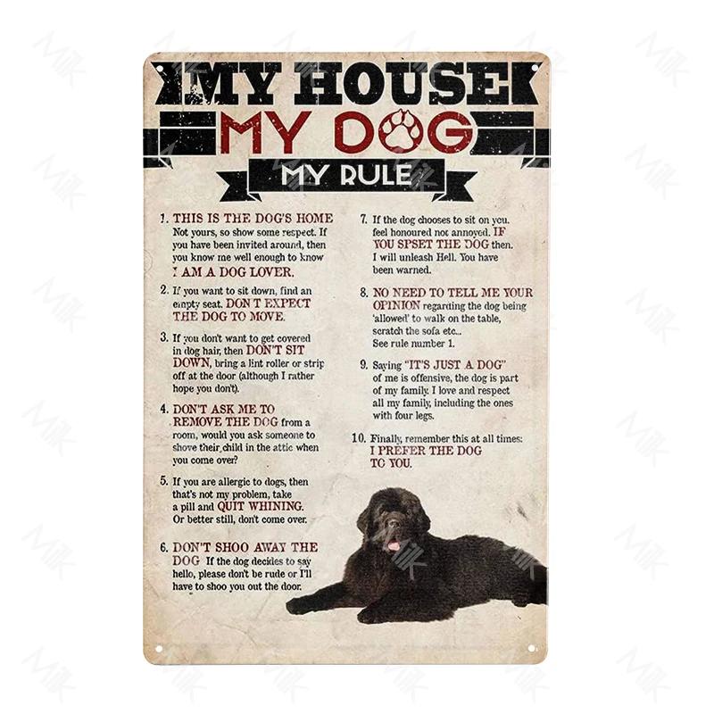 Metal Poster Newfoundland Dog Tin Sign Plate Retro Decor Cafe Home Pet Shop Bedroom Beach Vintage Home Decor Wall Art Plaque