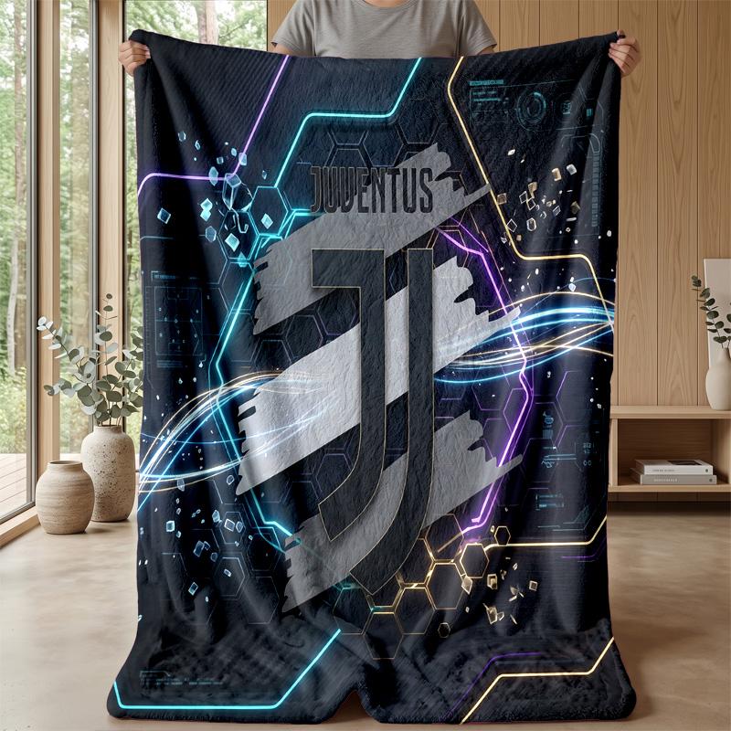 Juventus FC Theme blanket Soft Flannel Blanket Plush Throw Blanket Cozy Sofa Bed Blanket for Home Decor