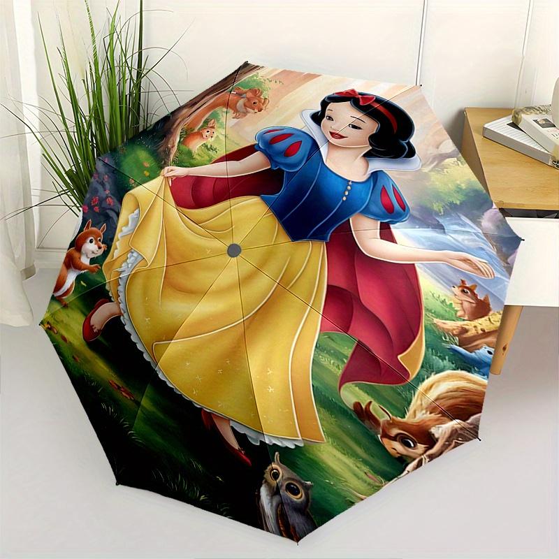 

Snow White, Forest Friends Automatic Opening and Closing Umbrella - 8 Ribs Portable Folding Umbrella with Plastic Handle, Suitable for Leisu