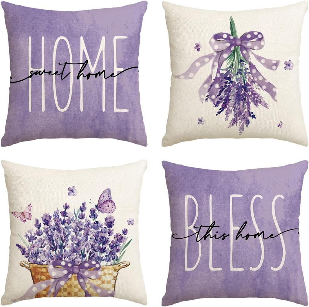 Autumn Thanksgiving Pillow Cover Set of Four Pumpkin Car Decoration Cushion Back Cover