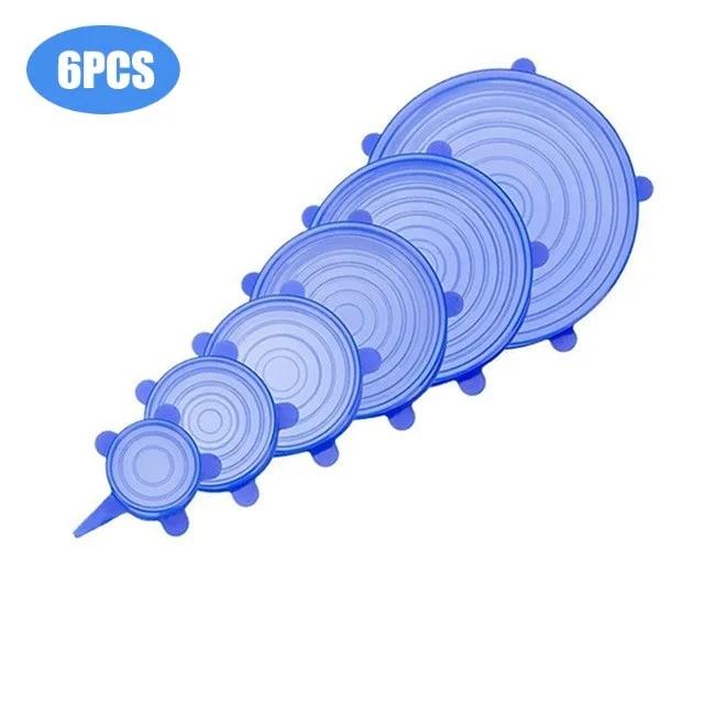 

6 шт. Крышки для консервации, силиконовые эластичные, силиконовые крышки для еды, круглые, для свежих продуктов, крышка для микроволновой печи, миска, кастрюля, эластичная кухня
