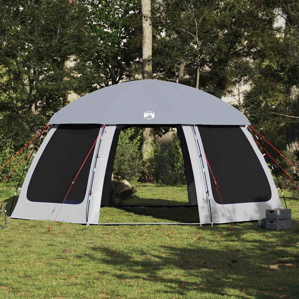 Pool Tent with Removable Canopy and Mesh Walls Gray 510 x 510 cm