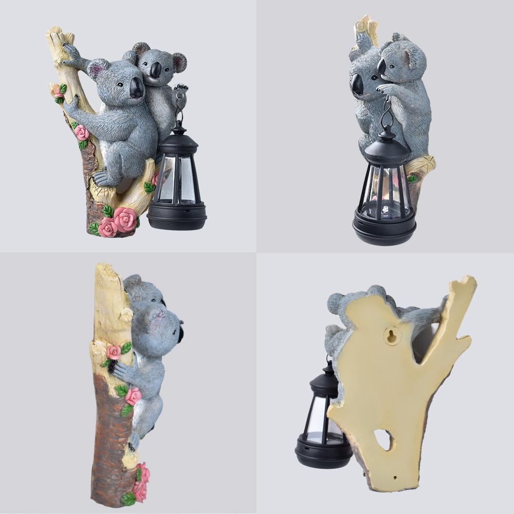 JYL TS/022,Garden Wall Mount Koala Resin Solar Light for Villa Balcony Animal Sculpture Wall Lamp