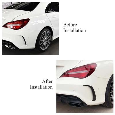For Mercedes Benz CLA Class W117 C117 CLA200 220 250 260 45 AMG 2013-2019 Rear Bumper Spoiler Canards Vents Cover Trim ABS