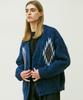 Knd Chimayo Pattern Bulky Brush Cardigan Navy
