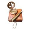 Brass Compass with Telescope Keyring In Box , Engraved, Custom, Customized  Great Christmas Anniversary Gift