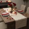 Soft Flannel Long Table Runner Valentine Day Faux Fur Table Runner Plush Jacquard Heart Desk Runner for Festive Holiday Decor