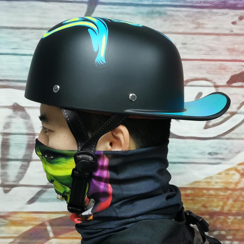 Harley Vintage Helmets Men's and Women's Electric Car Half Helmets Baseball Caps Scooters Helmets Peaked Helmets Gangster DS Personality