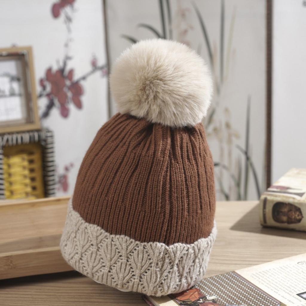 Hats, Women's Hats, Thermal Hats, Woolen Hats, Plush Hats, Thickened Hats, Woolen Balls, Knitted Hats