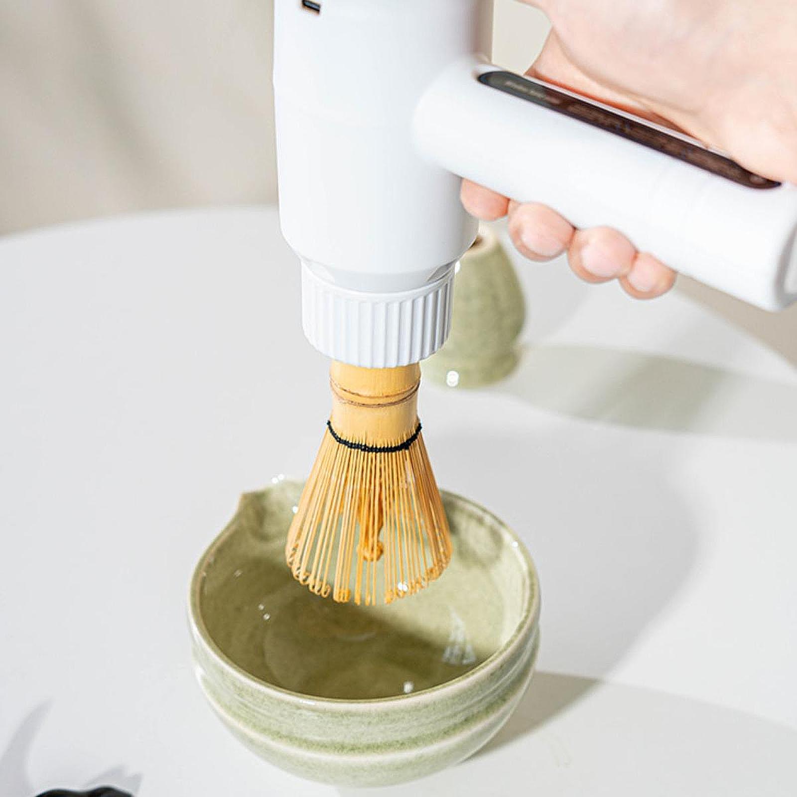 

Electric Whisk Matcha Brush 3 Speeds Portable Quickly Whisking Matcha Tool Handheld Drink Mixer Charging for Home Tea Room Cafe білий