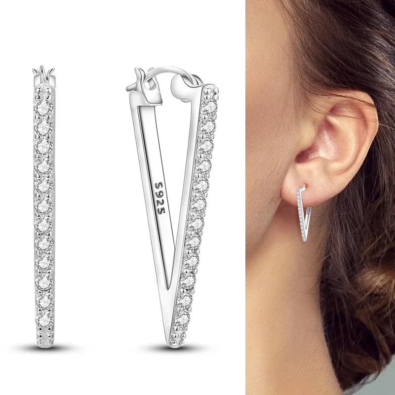 925 Sterling Silver Love Feather Moon Star Heart Earrings Fit Original Charms Hoop for Women Girls Stud Earring Jewelry Gifts