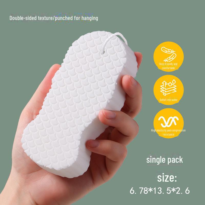 3D Fish Scale Baby Bath Sponge - Gentle Exfoliating Towel for Kids