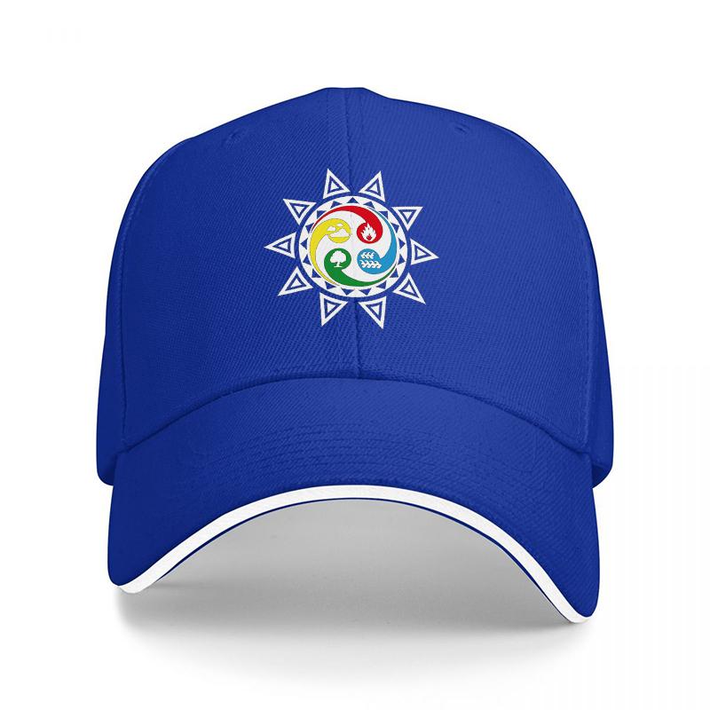 Yin Yang Star Symbol Black Baseball Cap with Colorful Unisexdala Design for Spiritual and Mindful Lifestyle Enthusiasts