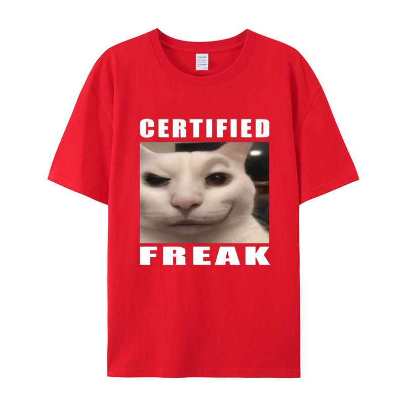 Funny Cat Print Men's T-Shirt Summer Vintage Kawaii Men's Women's Surfing Beach T-Shirt Unisex Breathable Casual Top