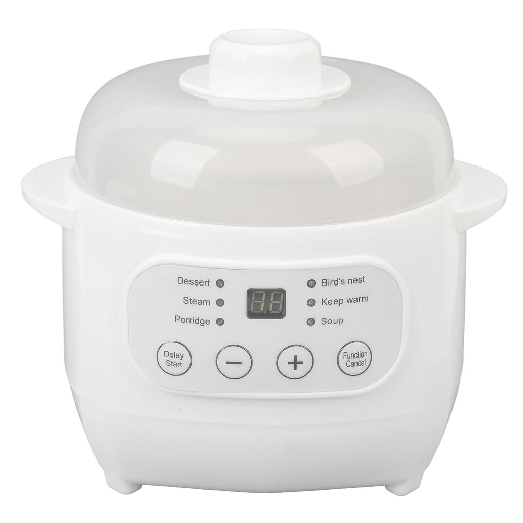 Electric Stew Cooker with Steam Basket Timer Pre Settings Automatic Ceramic Electric Stew Pot for