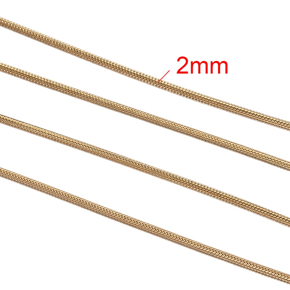 Catene Snake in Acciaio Inossidabile da 2 metri e 2 mm per Collane Braccialetti Creazione Gioielli Componenti DIY All'ingrosso