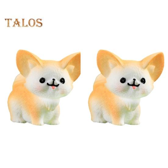 

2 шт., мини-орнамент в виде лисы, очаровательные декоративные долговечные милые мини-маленькие фигурки лисы фенек, статуя, микро-пейзаж