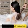 Brosse pour le corps en poils naturels, brosse de massage du dos pour la douche, poils doux, long manche pour brossage à sec, exfoliation et soin de la peau