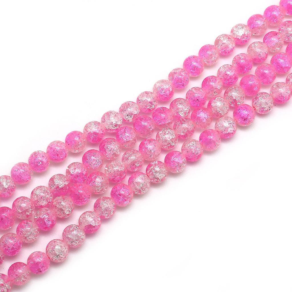 4/6/8/10mm High Quality Crackle Design Glass Beads Colorful Smooth Round Beads For Jewelry Making DIY Bracelet Necklace Earring