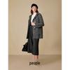 Inman Women's Plaid Hooded Toggle Double-Faced Wool Coat