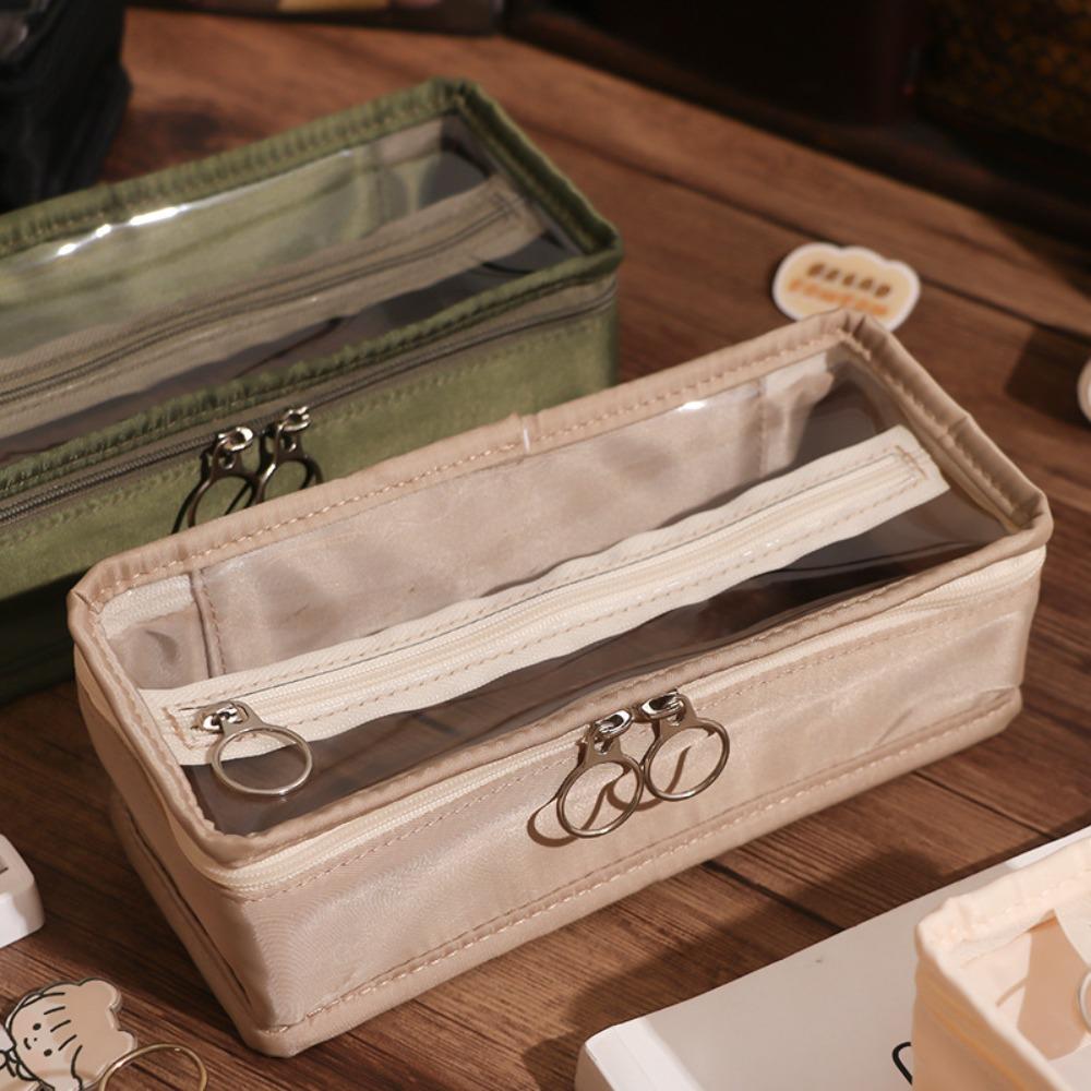 

Transparent Pencil Pouch Large Capacity Stationery Box Simple Pencil Case Student