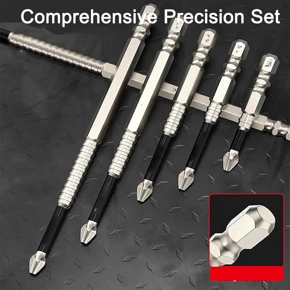 LONGLUAN High Magnetic Screwdriver Drill Bit Set, Never-Drop High-Magnetic Anti-Slip Screwdriver Drill Bit Set, Rust-Resistant Ergonomic Anti Slip