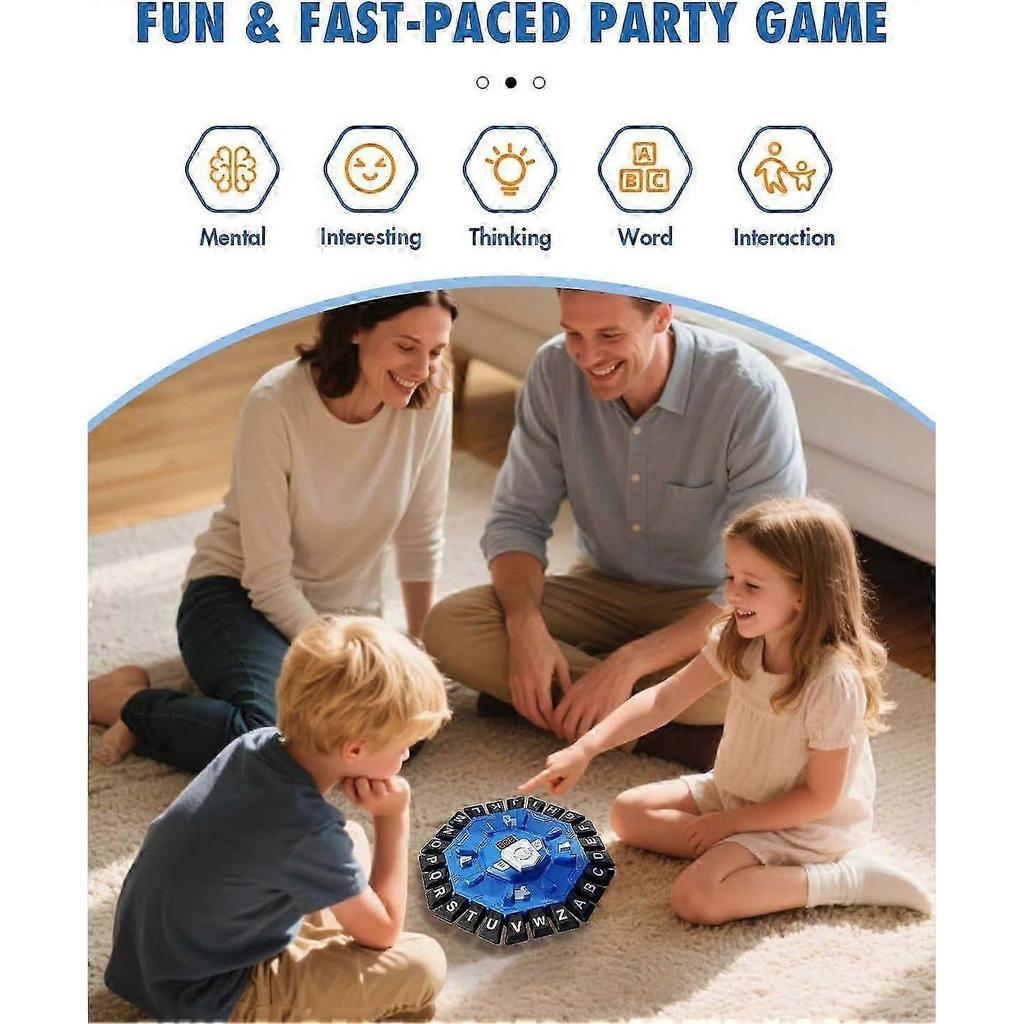 Word Game Family Board Games with Display Timer and 2 Modes, The Fast-Paced 24 Letters Pressing Games, Learning Word Game for Kids & Adults, 2-8 Playe