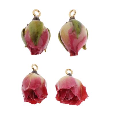 2pcs Resin Wrapped Real Flower Charms DIY Jewelry Making Finding