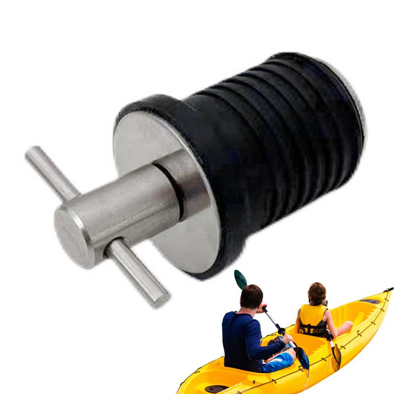 Boat Drain Plug Stainless Steel Handled Boat Drain Plug Rubber Sinking Prevention Tool Marine Accessories for Sea Reservoir