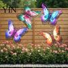 Waterproof Metal Wall Ornaments Butterfly Decorations, Garden Art Sculpture, Decorative Pieces Weatherproof Hanging Decor for Patio Fence Home