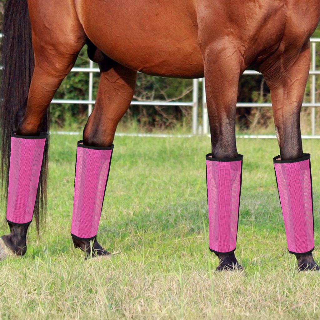 4Pcs Horse Leg Mosquito Protective Cover Breathable Mesh Horse Boots for Preventing Flies and Mosquitoes Bites