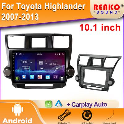 Android For Toyota Highlander 2007-2013 Head Unit Multimedia Dash Cam 4G GPS Wireless Bluetooth Carplay Touch Stereo Screen