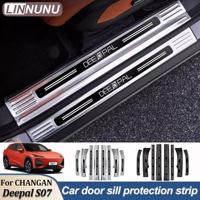 Linnunu 8 Stück für Changan Deepal S07 2024 2025 Edelstahl Auto Türschweller Schmutzfänger Schutzleiste Schwellerleiste Abdeckung Zubehör