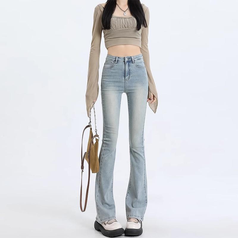 2025 Spring American Style Women s High Waist Slimming Micro Flare Retro Bell Bottom Jeans XL