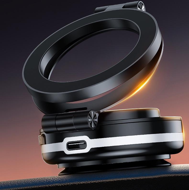 360° Rotating Car Phone Holder with Strong Magnetic Bracket and Automatic Folding