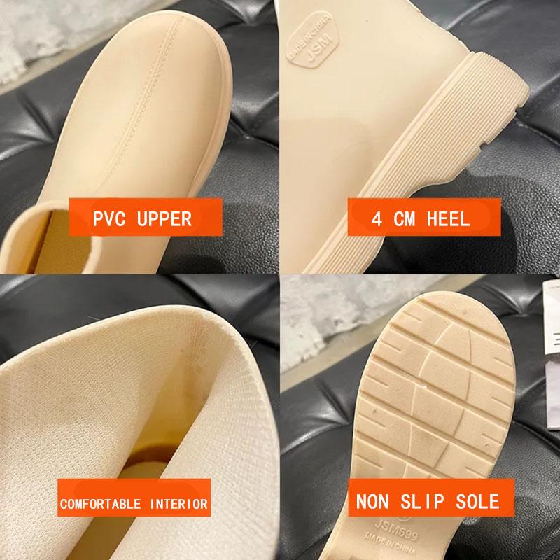 WTEMPO Chaussures de pluie à Tube court pour femmes, imperméables, couleur unie, cheville, à la mode, antidérapantes, pour l'extérieur, vente en gros, livraison directe