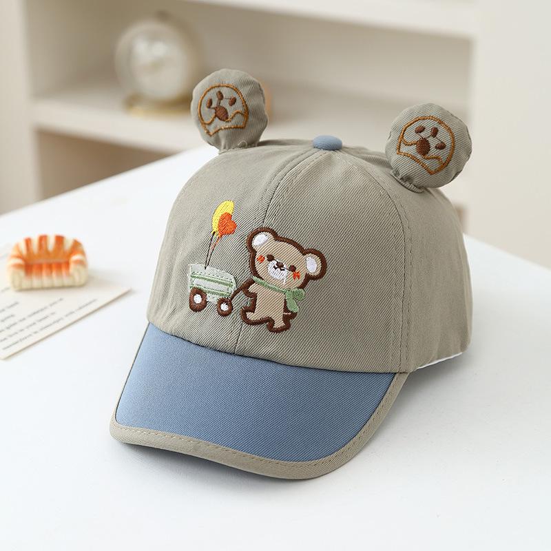 Spring Style Cartoon Bear Ears Baseball Cap for Kids - Sun Protection Visor Hat