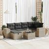 VidaXL Garden Lounge Set with Cushions 7 Pcs Light Grey Wicker 3325698