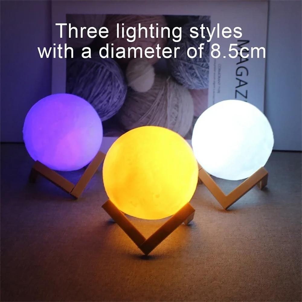 Mondlampe LED Nachtlicht Batteriebetrieben Mit Ständer Sternenlampe Für Schlafzimmerdeko Nachtlichter Kindergeschenk Mondlampe